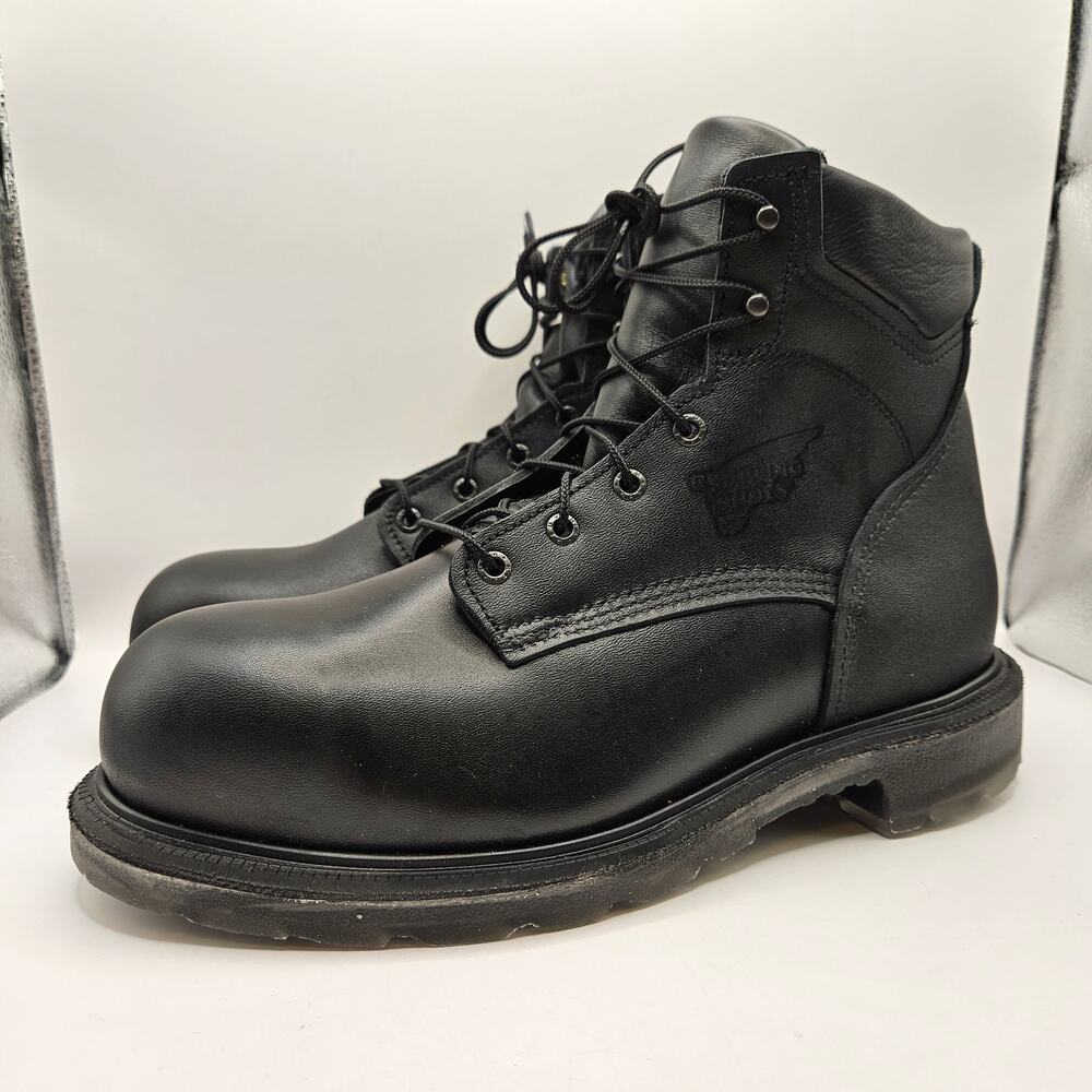RED WING MEN'S 10 EE WIDE BLACK 3507 SUPERSOLE BOOT STEEL TOE MADE IN USA SAFETY